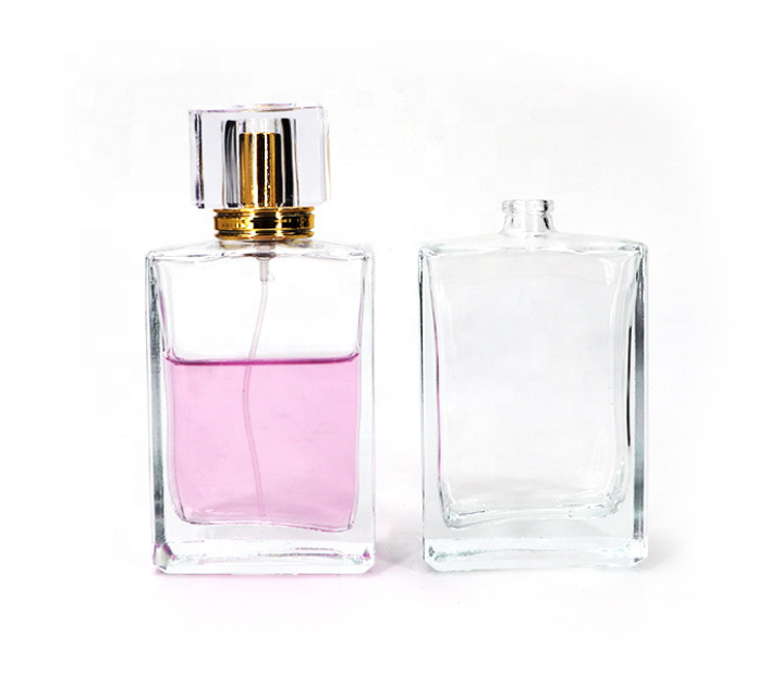 High Quality 105ml high quality custom color empty clear glass perfume bottle with glass spray cap