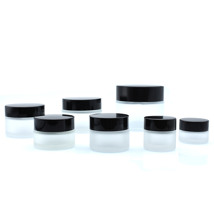 High Quality 10ml 20ml 30ml 50ml frosted clear cosmetic packing jar with silver cap for skin care cream