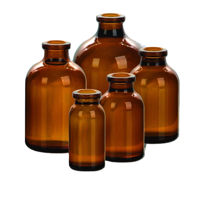 High Quality 10ml Pharmaceutical Glass bottle Amber Injection Vials Ring Finish 20mm