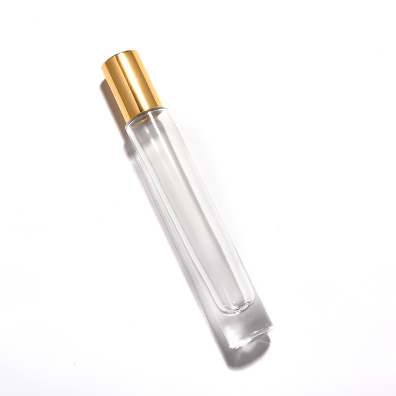 High Quality 10ml Slim Clear Round Thick Bottom Glass Bottles Empty Roller Glass Bottle for Essential Oil Wholesale
