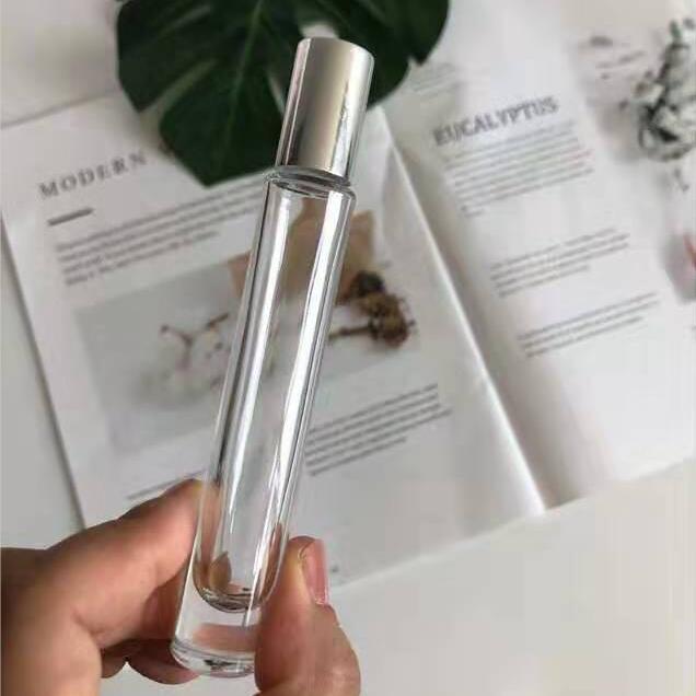 High Quality 10ml Slim Clear Round Thick Bottom Glass Bottles Empty Roller Glass Bottle for Essential Oil Wholesale