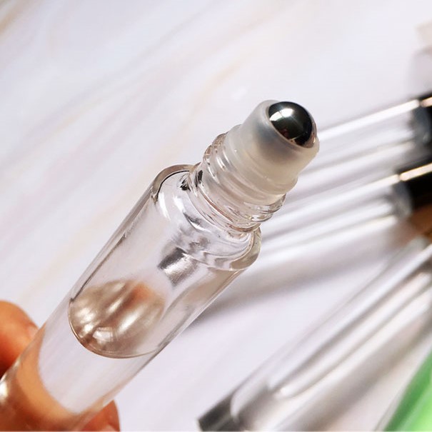 High Quality 10ml Slim Clear Round Thick Bottom Glass Bottles Empty Roller Glass Bottle for Essential Oil Wholesale