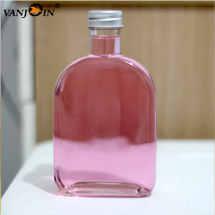 High Quality 10oz 300ml Hip Flask Beverage Liquor Cold Brew Tea Coffee Glass Bottle With Screw Lids