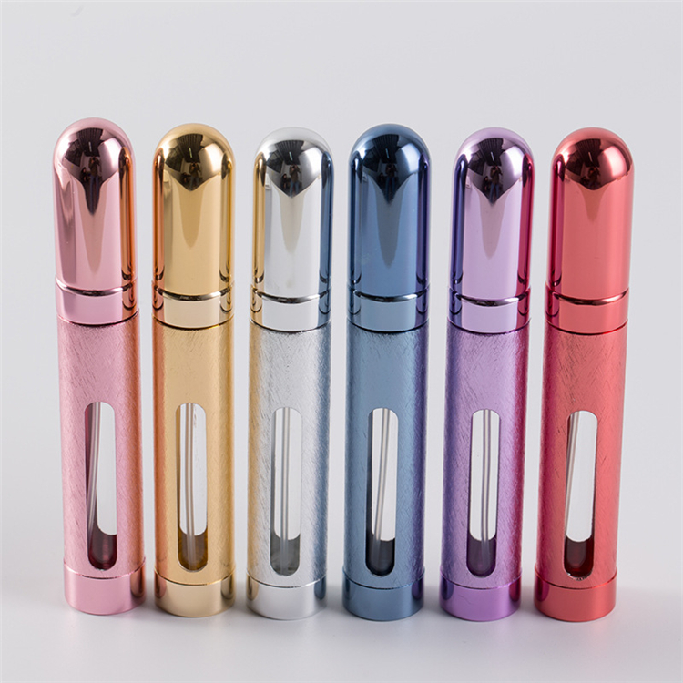 High Quality 12 ml refillable empty travel pocket aluminum attar perfume atomizer bottle with pump