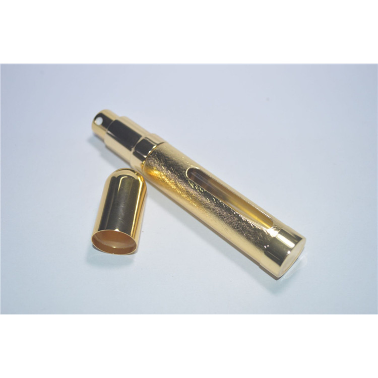 High Quality 12 ml refillable empty travel pocket aluminum attar perfume atomizer bottle with pump