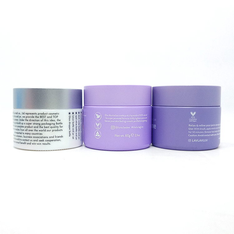 High Quality 15g 20g 30g 50g 100g purple and white Opal White Glass Jar For Skincare