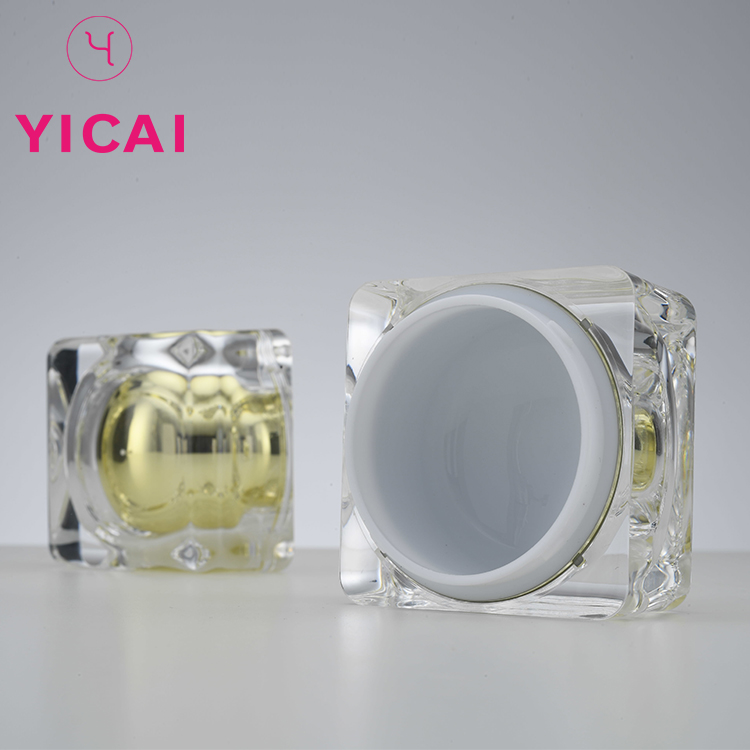 High Quality 15g Small Luxury Gold Acrylic Cosmetic Jar