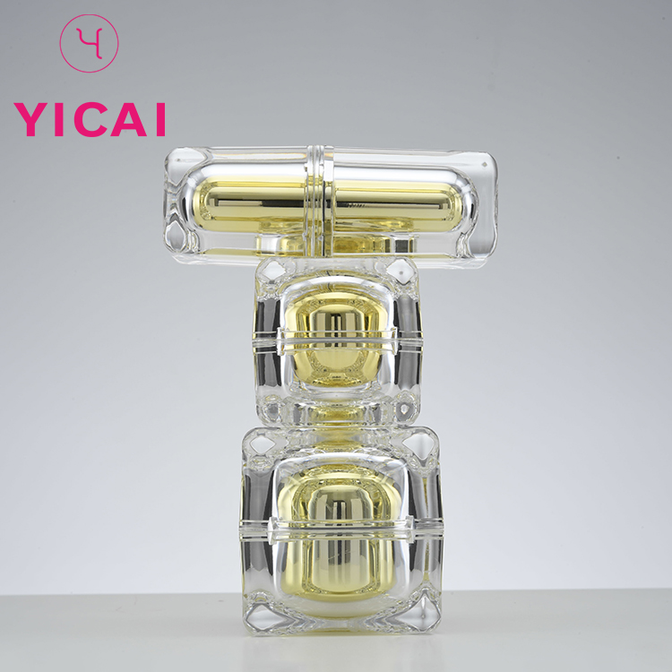 High Quality 15g Small Luxury Gold Acrylic Cosmetic Jar