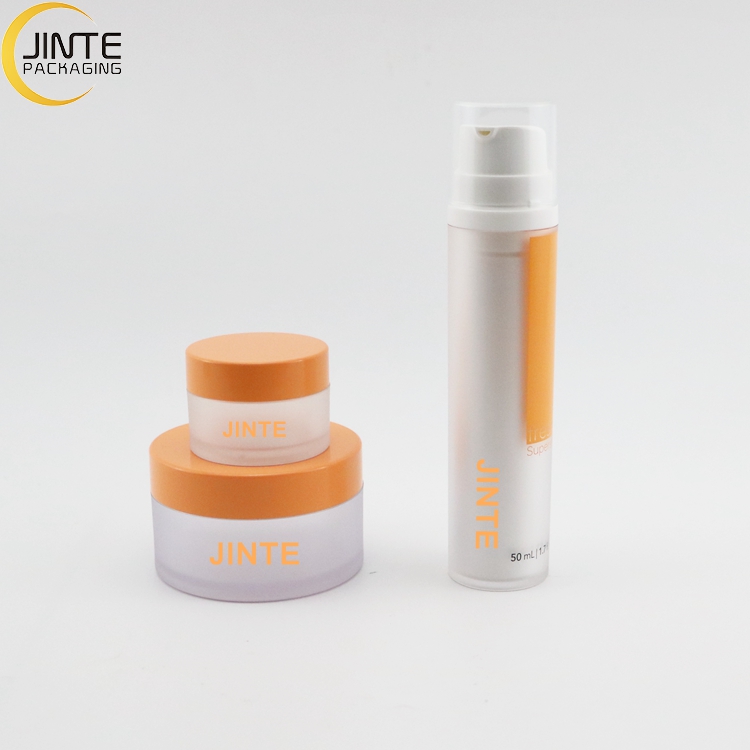 High Quality 15ml 30ml 50ml Frosted  Double Wall Empty Pump Plastic Bottle and Customized PETG plastic jar container