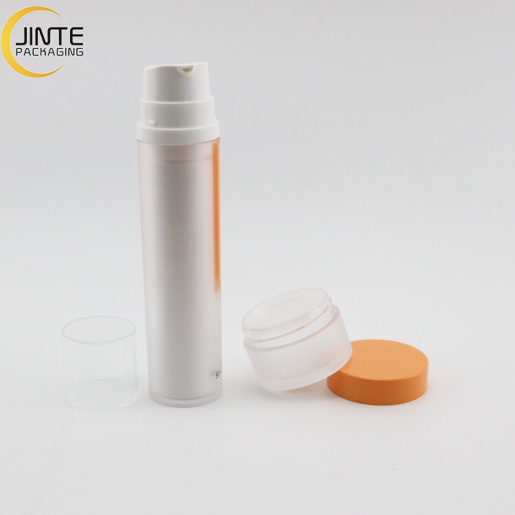 High Quality 15ml 30ml 50ml Frosted Double Wall Empty Pump Plastic Bottle and Customized PETG plastic jar container