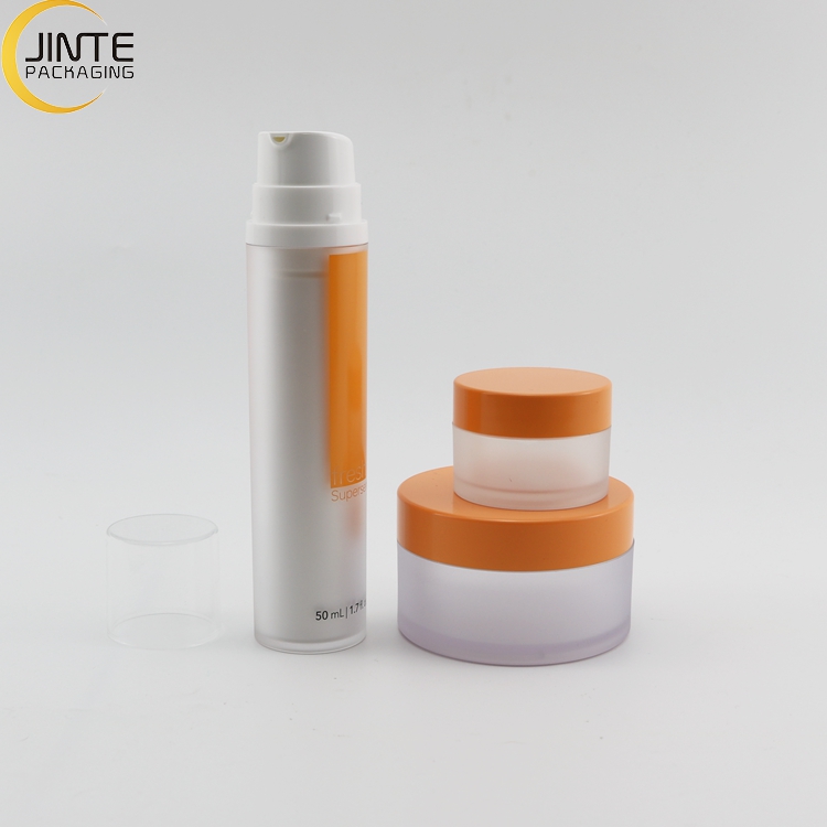 High Quality 15ml 30ml 50ml Frosted Double Wall Empty Pump Plastic Bottle and Customized PETG plastic jar container
