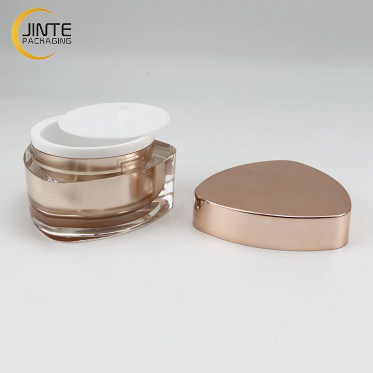 High Quality 15ml 30ml 50ml Triangle Shape Rose Gold Color Acrylic Jar Perfect for Cream,Serums and Lotions