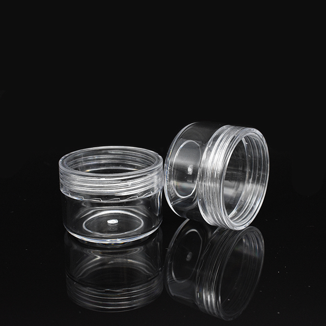 High Quality 2.5ml 3ML 5ML 20ml 10ml round Transparent PS Small Cosmetic Jar 2.5g 3g 5g 10g 15g eco plastic jar with screw lid
