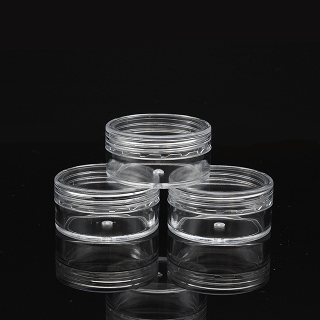 High Quality 2.5ml 3ML 5ML 20ml 10ml round Transparent PS Small Cosmetic Jar 2.5g 3g 5g 10g 15g eco plastic jar with screw lid