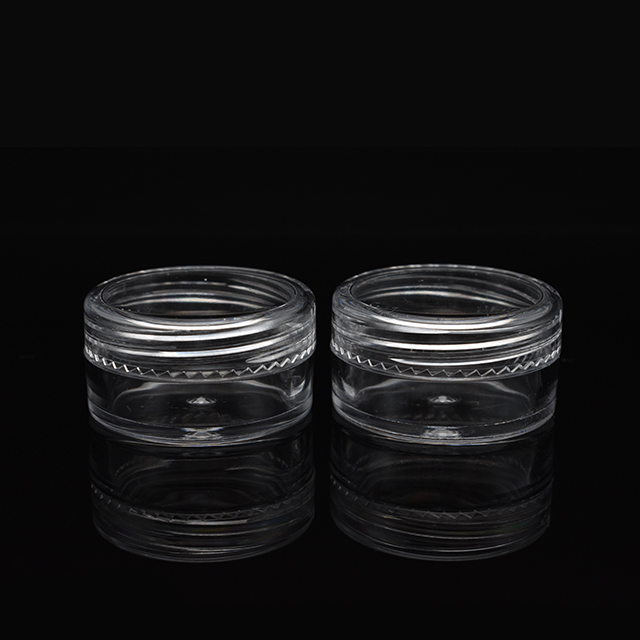 High Quality 2.5ml 3ML 5ML 20ml 10ml round Transparent PS Small Cosmetic Jar 2.5g 3g 5g 10g 15g eco plastic jar with screw lid
