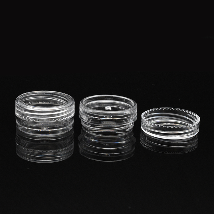 High Quality 2.5ml 3ML 5ML 20ml 10ml round Transparent PS Small Cosmetic Jar 2.5g 3g 5g 10g 15g eco plastic jar with screw lid