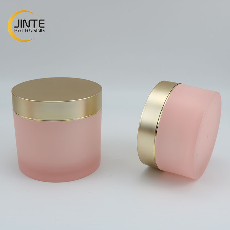 High Quality 200ml Large Container Cosmetics Packaging Luxury Beauty Frosted Pink Plastic Jar For Sleep cream