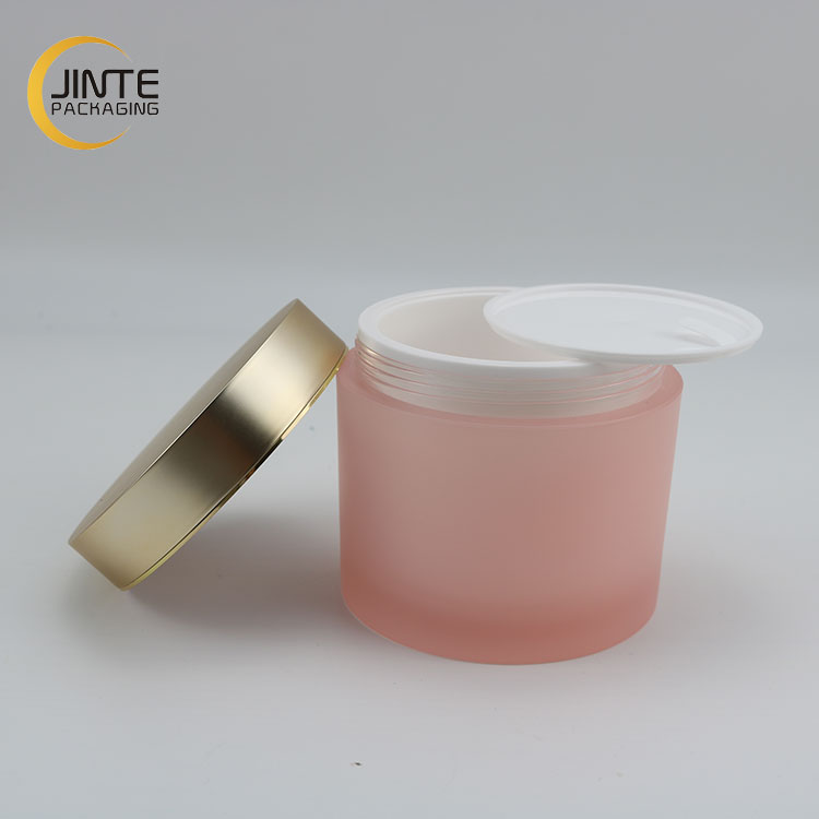 High Quality 200ml Large Container Cosmetics Packaging Luxury Beauty Frosted Pink Plastic Jar For Sleep cream
