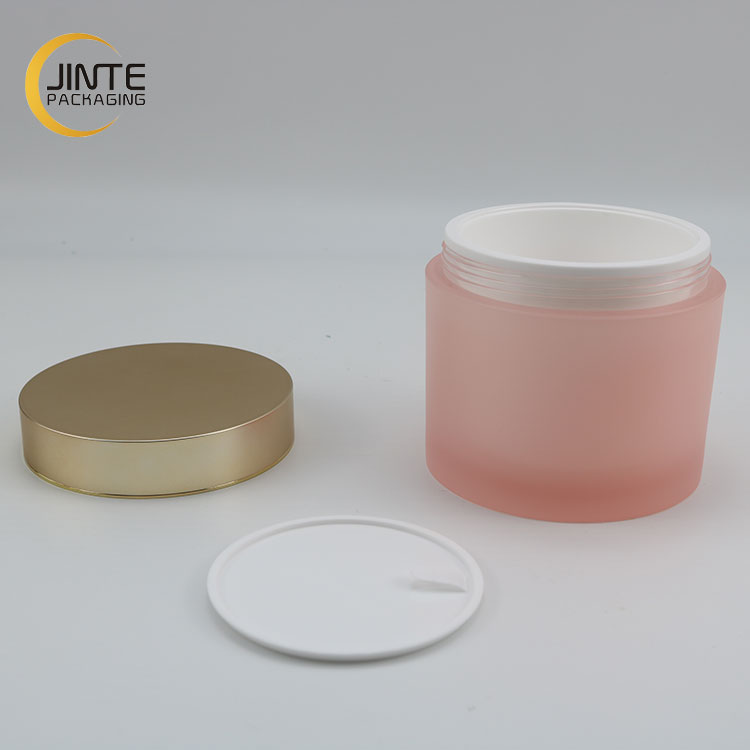 High Quality 200ml Large Container Cosmetics Packaging Luxury Beauty Frosted Pink Plastic Jar For Sleep cream