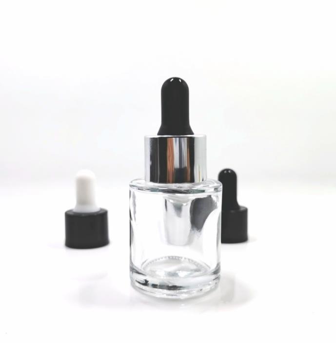 High Quality 20ml Transparent Glass Dropper Bottles Essential Oil Bottle Frosted Cosmetic Bottle