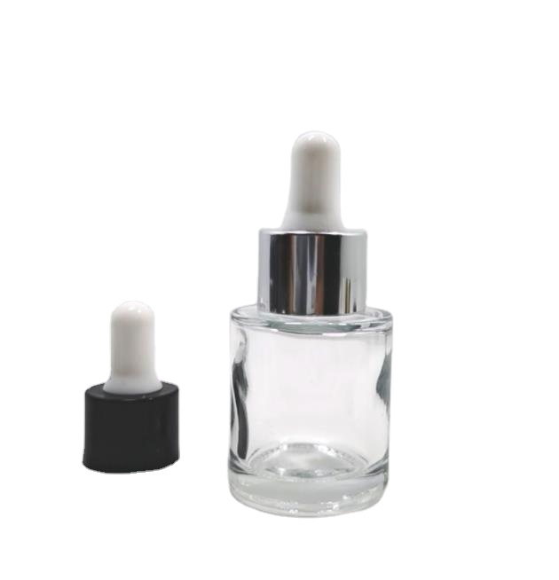 High Quality 20ml Transparent Glass Dropper Bottles Essential Oil Bottle Frosted Cosmetic Bottle