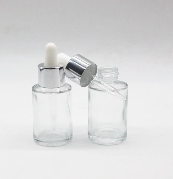High Quality 20ml Transparent Glass Dropper Bottles Essential Oil Bottle Frosted Cosmetic Bottle