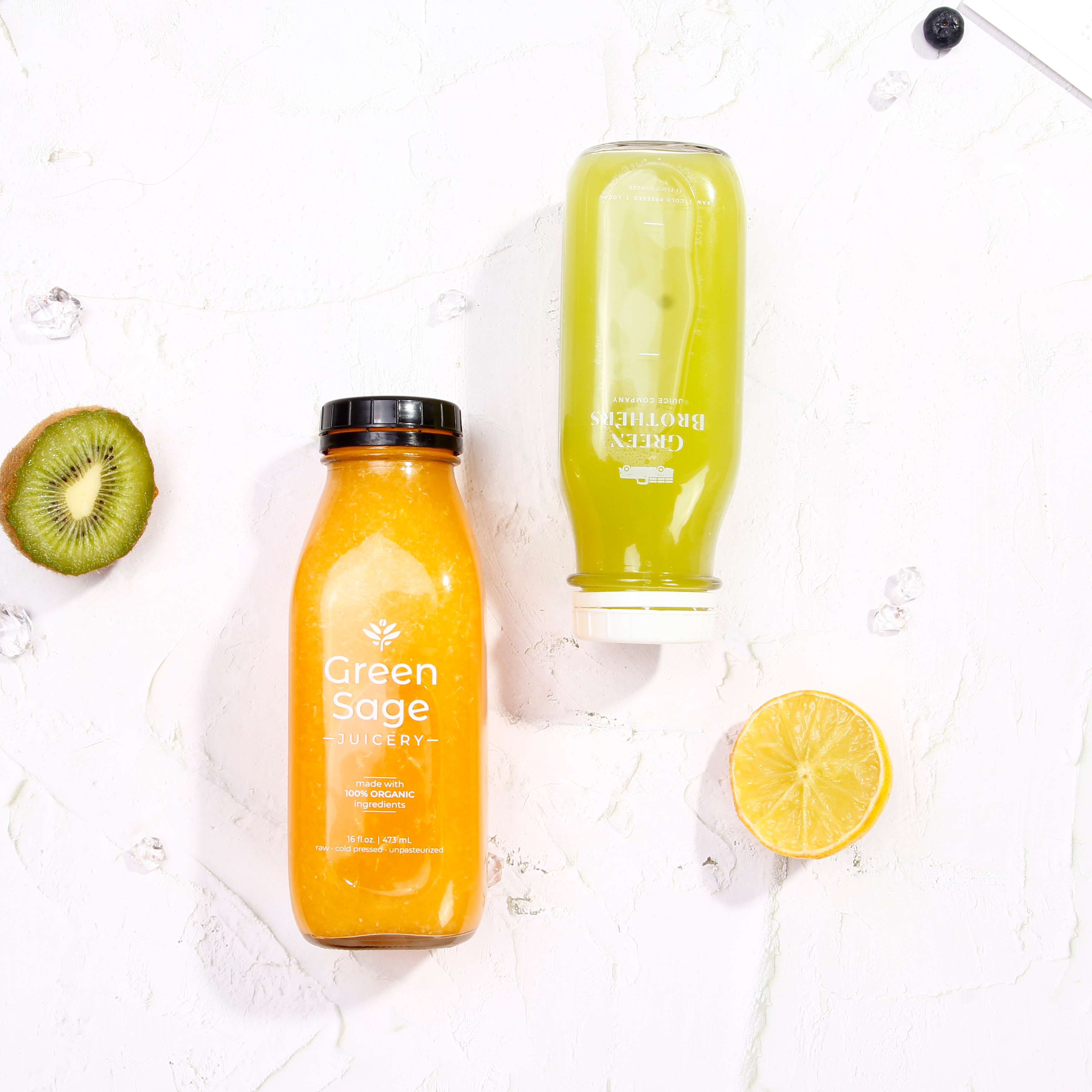 High Quality 250ml 300ml 480ml 8oz 10oz 16oz Empty Square Clear Glass Juice Kombucha Bottles With Plastic Tamper Evident Cap