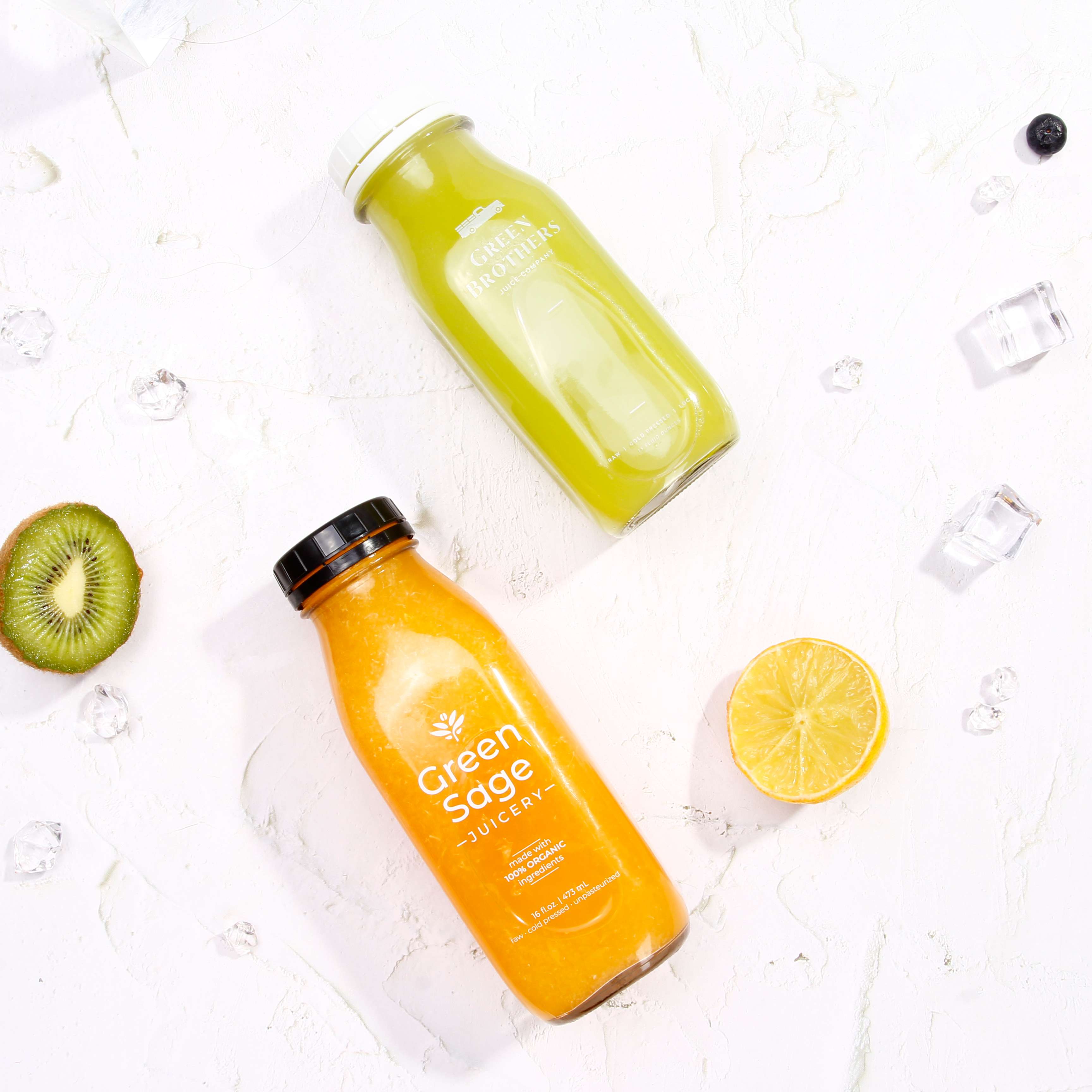 High Quality 250ml 300ml 480ml 8oz 10oz 16oz Empty Square Clear Glass Juice Kombucha Bottles With Plastic Tamper Evident Cap
