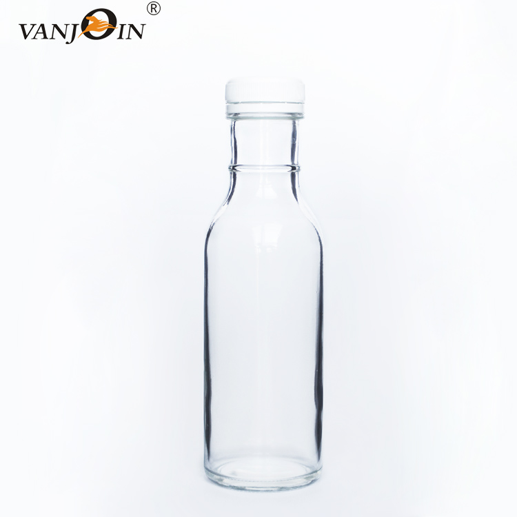 High Quality 250ml 350ml Ring Neck Hot Sauce Glass Bottle With Screw Caps for Cold Brew Kombucha Juice