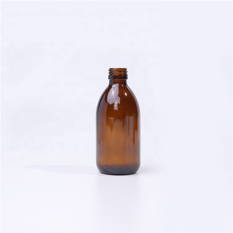 High Quality 250ml 500ml BPA Free Amber Glass Round Syrup Pill Bottles With 28mm Closure