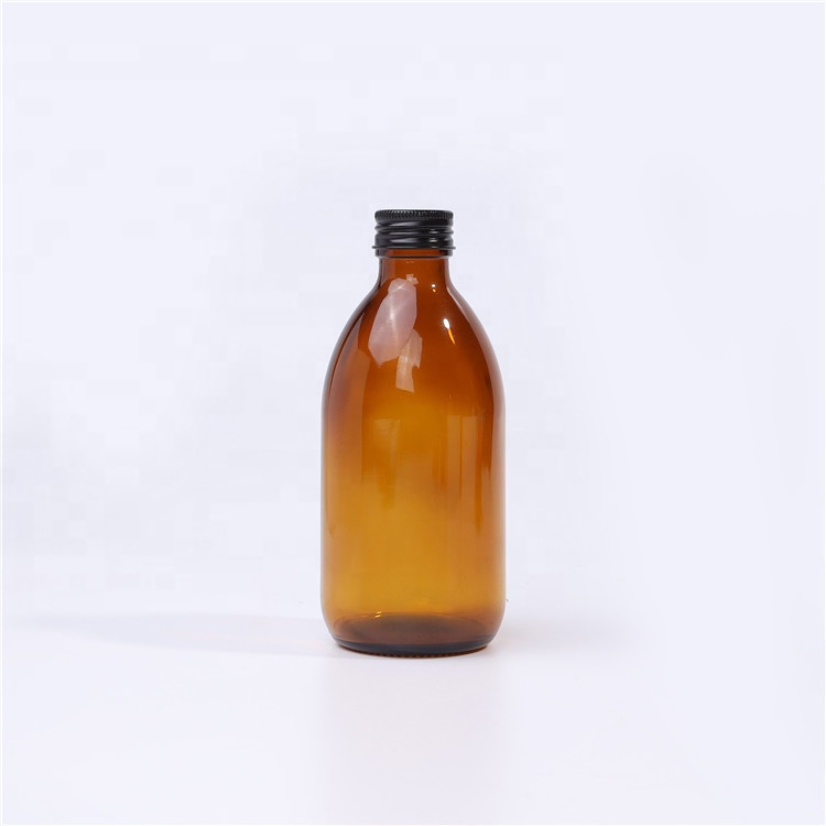 High Quality 250ml 500ml BPA Free Amber Glass Round Syrup Pill Bottles With 28mm Closure