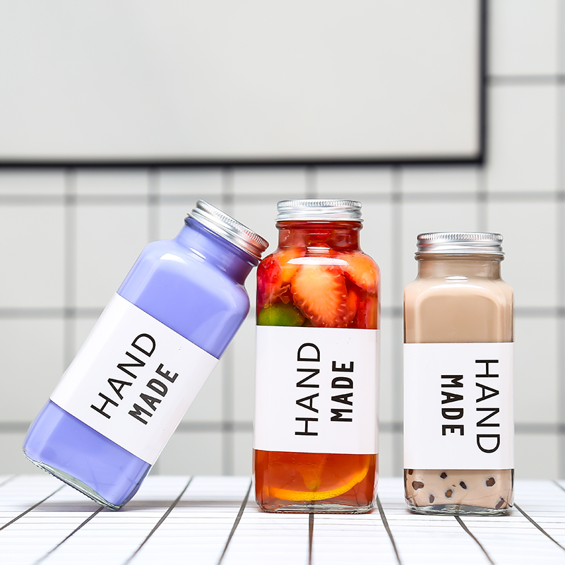 High Quality 250ml Beverage Milk Drink Glass Bottle With Lid
