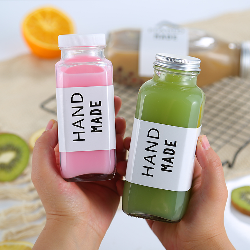 High Quality 250ml Beverage Milk Drink Glass Bottle With Lid