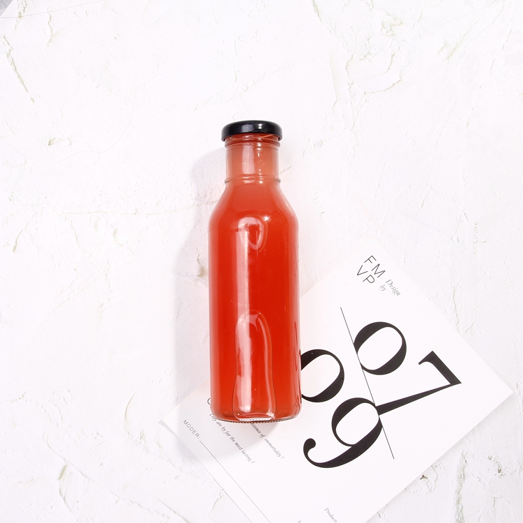 High Quality 300ml 360ml Glass hot Sauce Bottle for Chilli With Metal Screw Lid 10oz 12oz Ring Neck Sauce Bottles