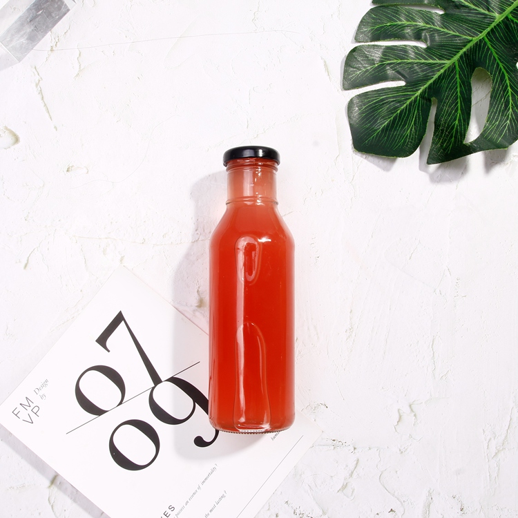 High Quality 300ml 360ml Glass hot Sauce Bottle for Chilli With Metal Screw Lid 10oz 12oz Ring Neck Sauce Bottles