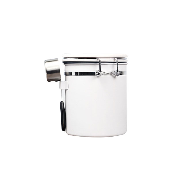 High Quality 304 stainless steel coffee beans sealed pot with spoon