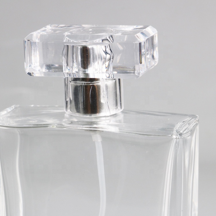 High Quality 30Ml 50Ml Luxury Clear Empty Square Glass Spray Perfume Bottle