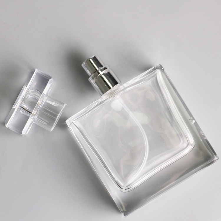 High Quality 30Ml 50Ml Luxury Clear Empty Square Glass Spray Perfume Bottle
