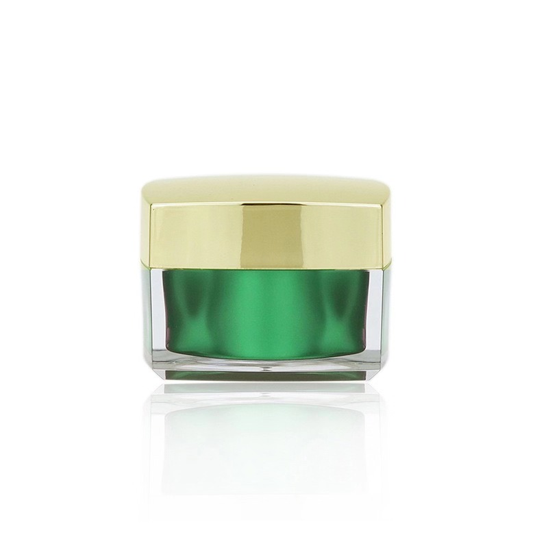 High Quality 30g 50g Green Gold Square Acrylic Cream Jar Containers