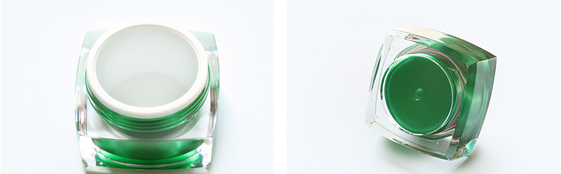 High Quality 30g 50g Green Gold Square Acrylic Cream Jar Containers