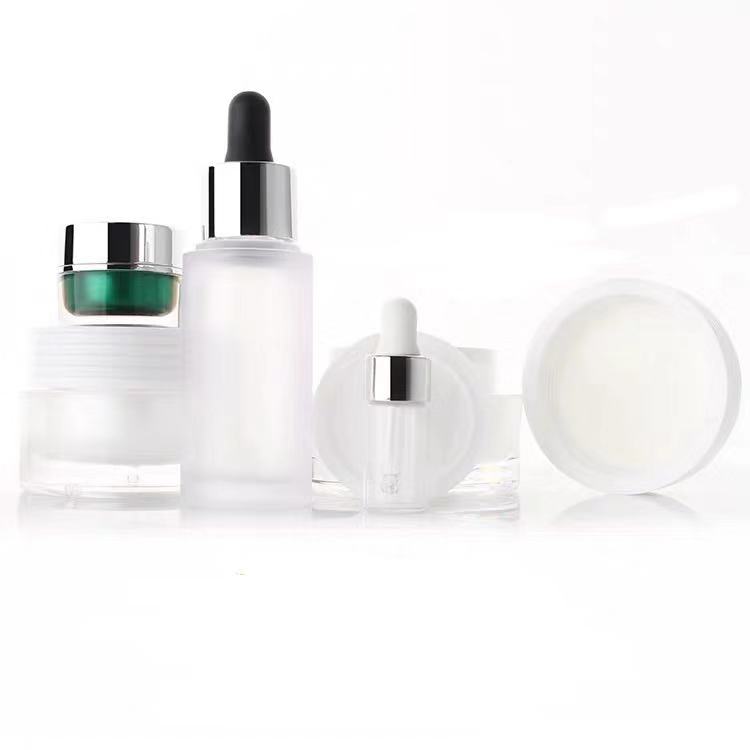 High Quality 30g 50g Green Gold Square Acrylic Cream Jar Containers