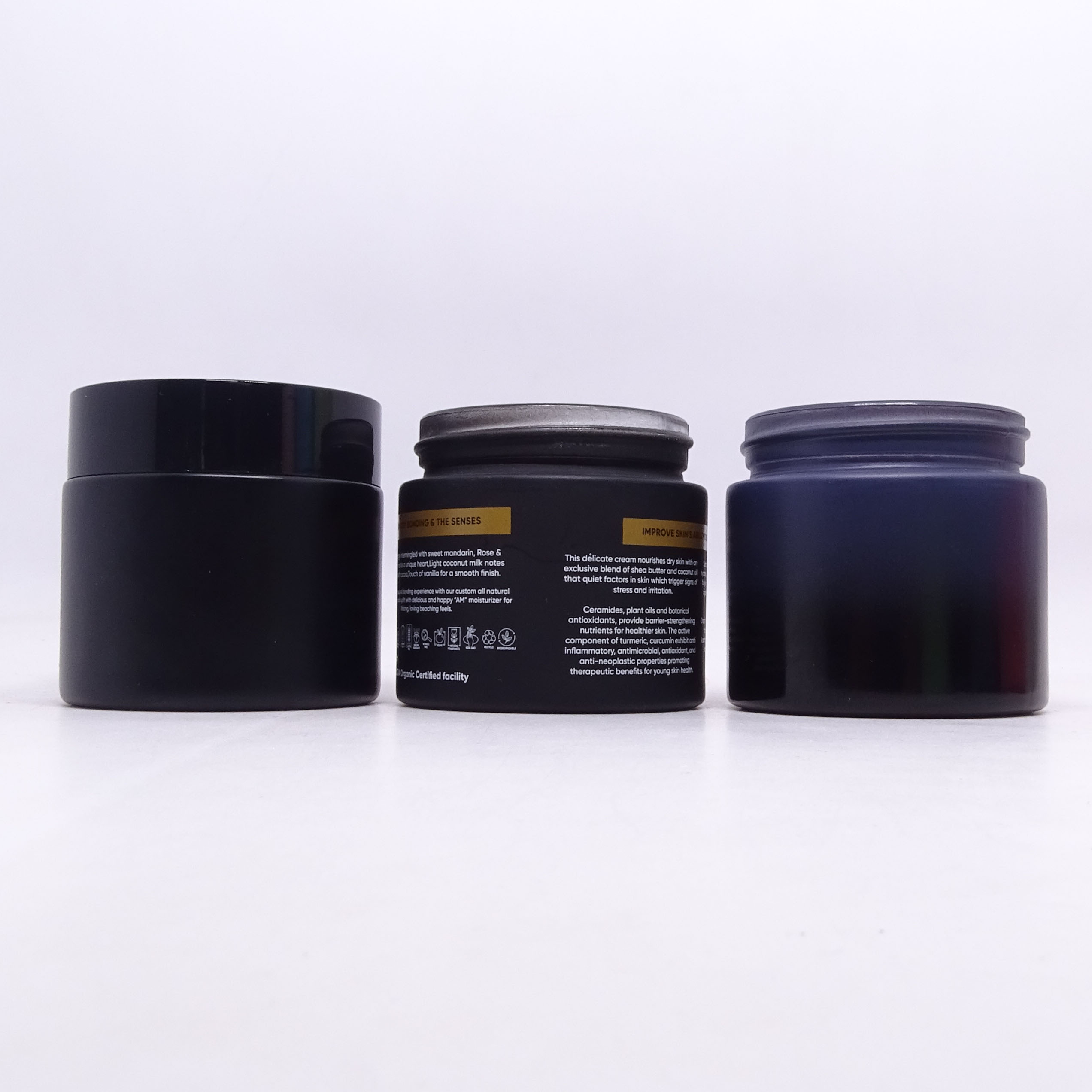 High Quality 30ml 50ml 100ml Custom Coloured Frosted Cosmetic Glass Jar for Skincare Cream