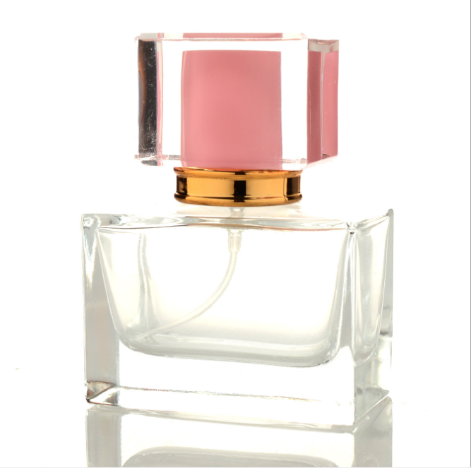High Quality 30ml Perfume Glass Bottle Clear Pump Spray Bottle Square Glass Bottle