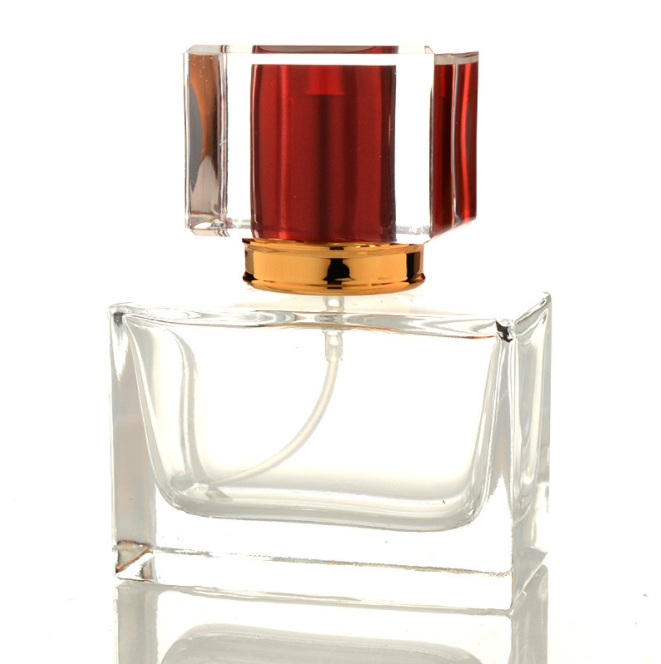 High Quality 30ml Perfume Glass Bottle Clear Pump Spray Bottle Square Glass Bottle