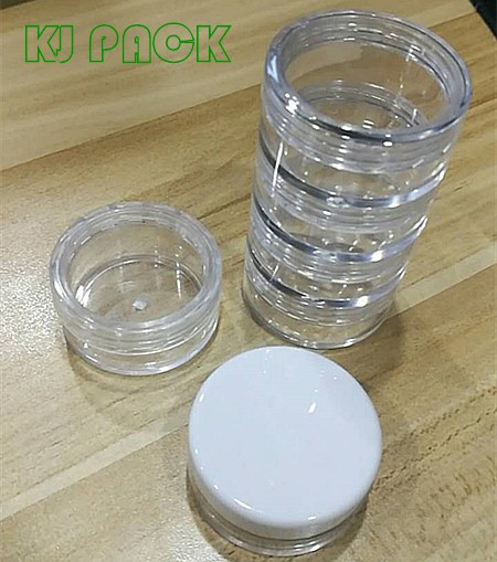 High Quality 4*5g PS Cream Jar Fcial Cream Cosmetic Container Stackable Travel Pot