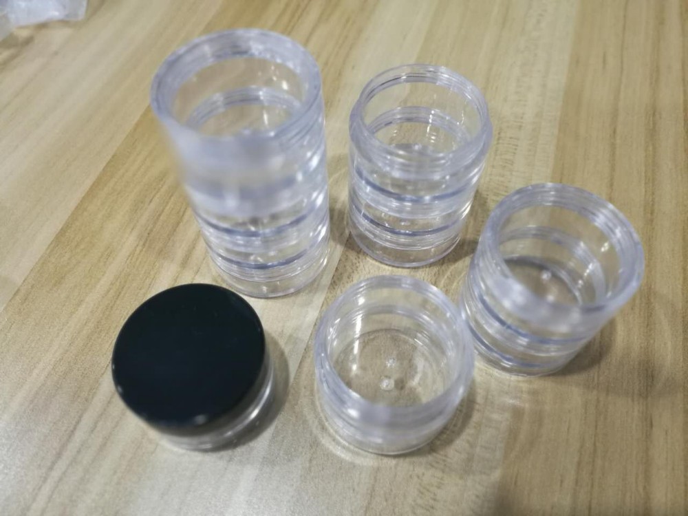 High Quality 4*5g PS Cream Jar Fcial Cream Cosmetic Container Stackable Travel Pot