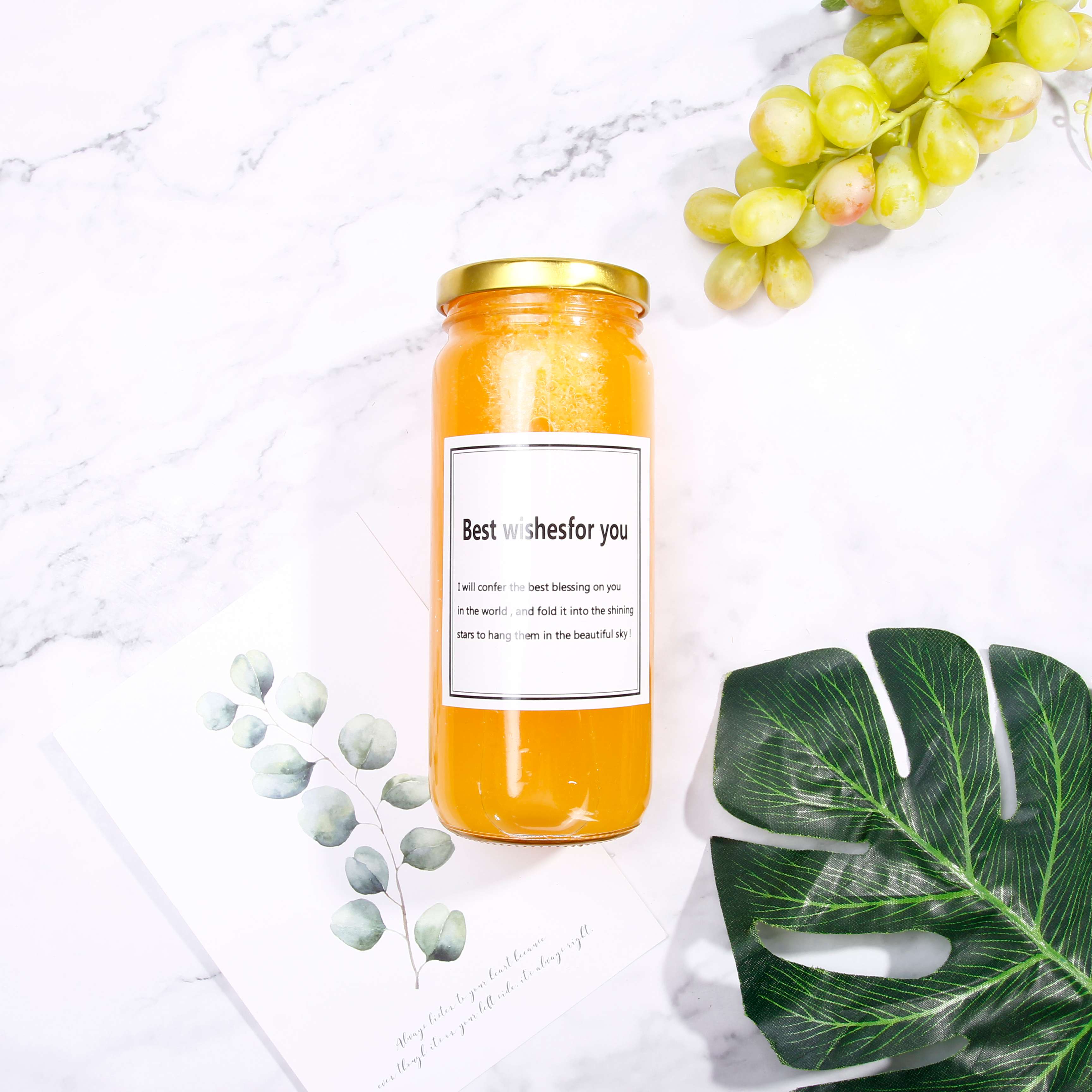 High Quality 480ml 16oz Tall Round Clear Food Jar Glass Storage Jar Cold Pressed Juice Jar Bottle