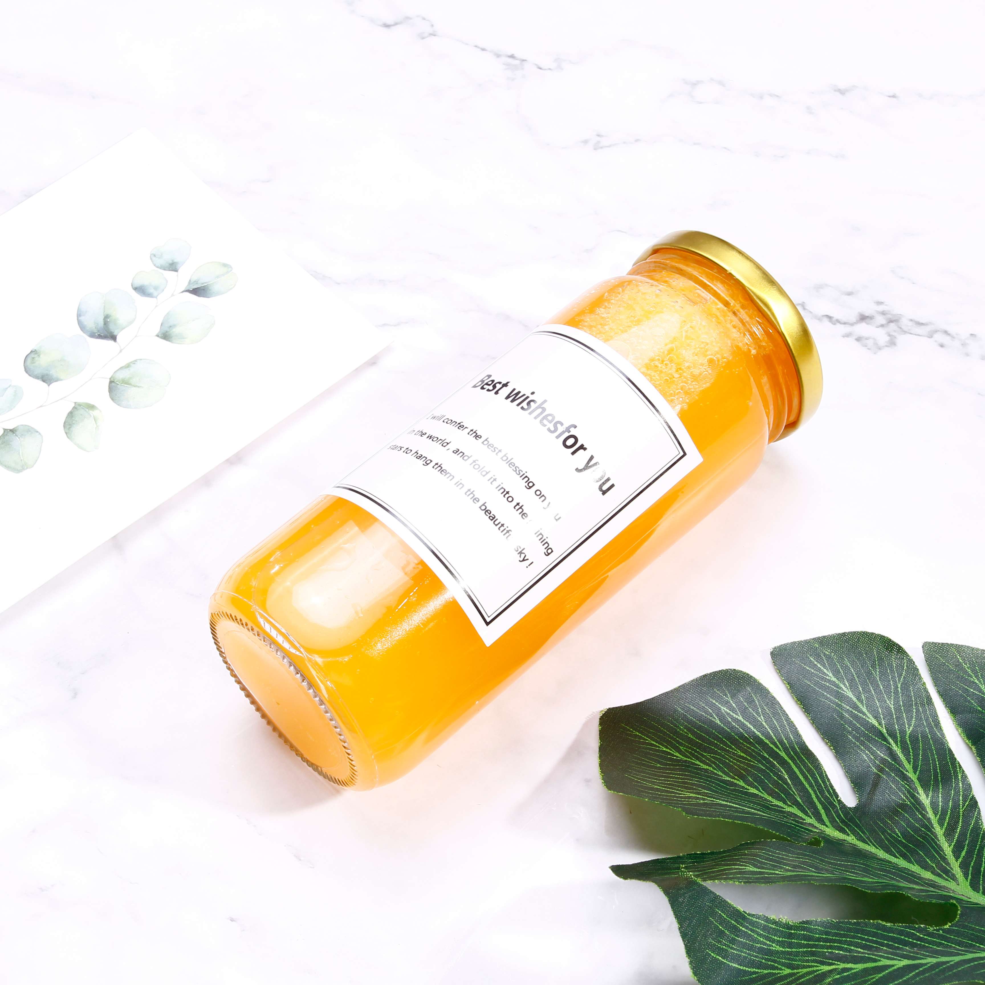 High Quality 480ml 16oz Tall Round Clear Food Jar Glass Storage Jar Cold Pressed Juice Jar Bottle