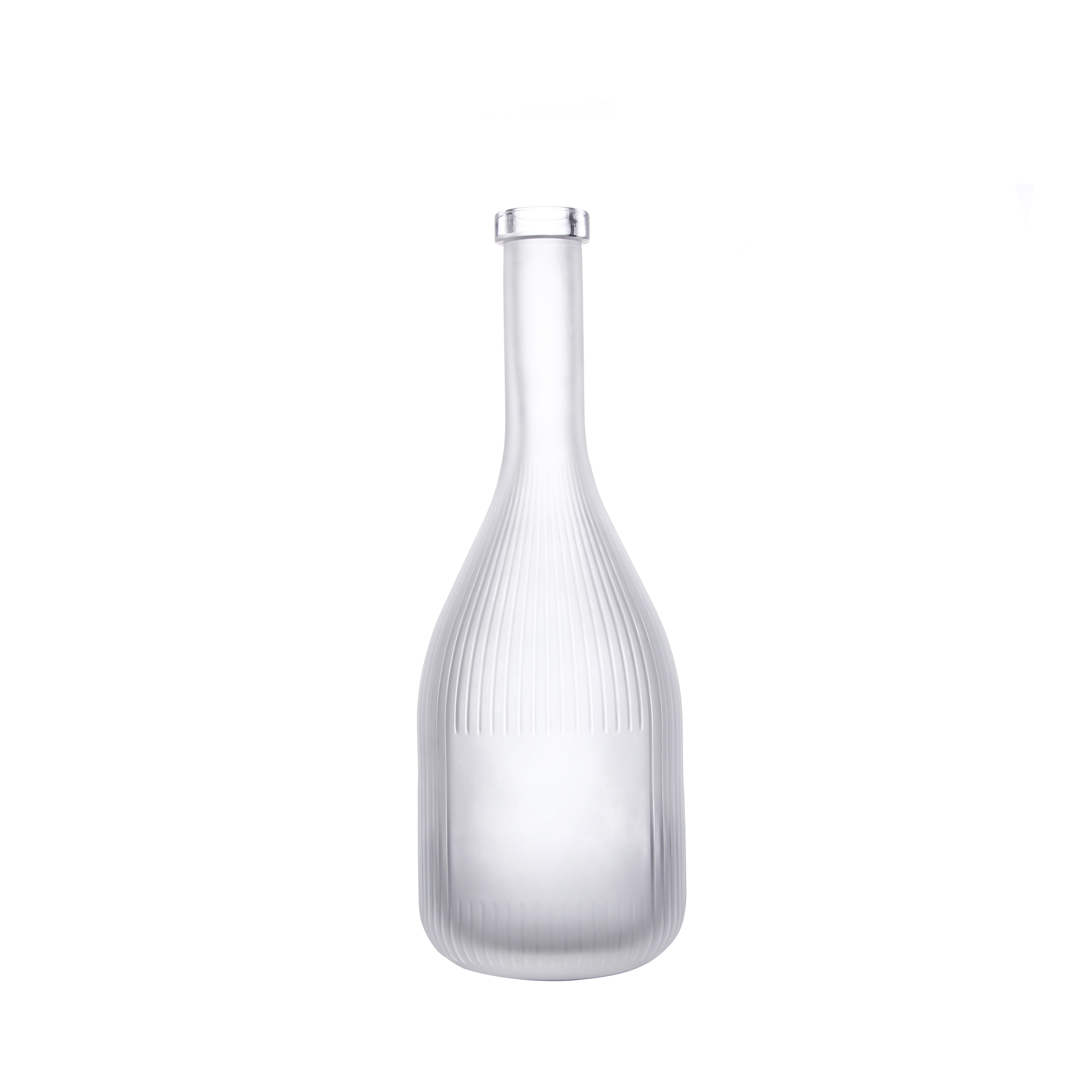 High Quality 500ml Long Neck Wine Beverage Glass Frosted Bottle With Cork Lids