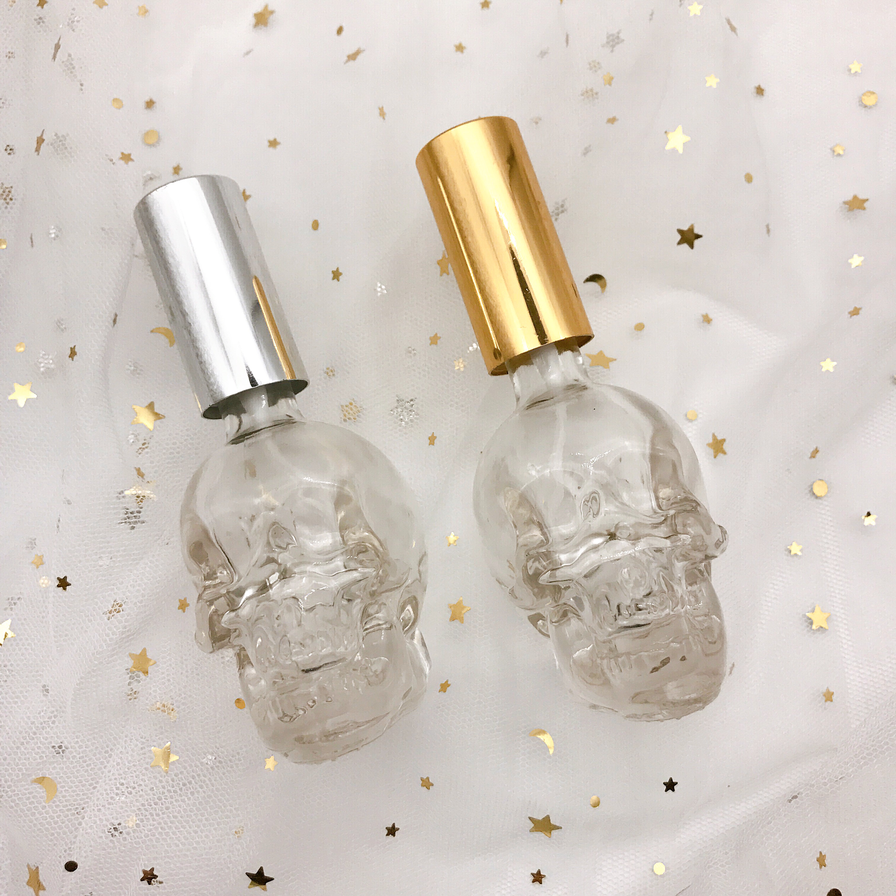 High Quality 50ML Skull Glass Perfume Bottles For Cosmetics